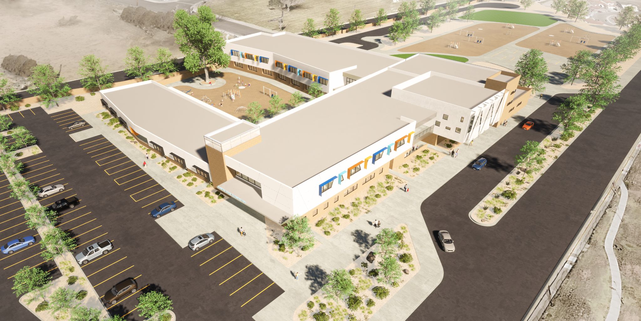 APS Sandia Base Elementary School Rendering ROMA Architecture